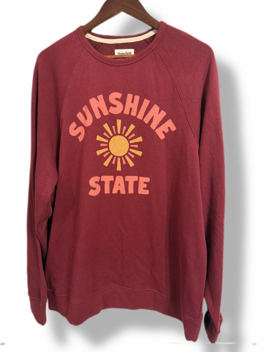 Homefield Florida State FSU Sunshine State Crewneck Sweatshirt XL Garnet Gold